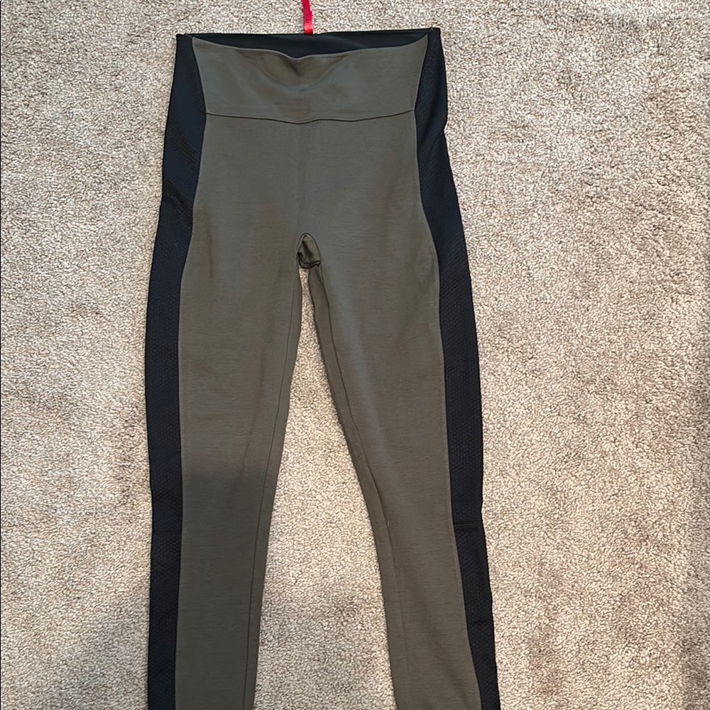 SPANX Olive and Black Leggings